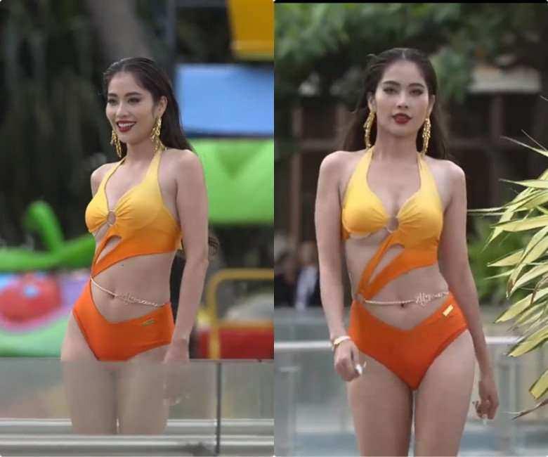 Chị gái Nam Em gặp sự cố với phụ tùng khi diễn áo tắm ở Miss Universe Vietnam 2023-2