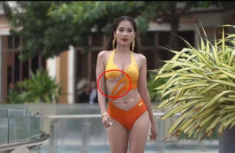 Chị gái Nam Em gặp sự cố với phụ tùng khi diễn áo tắm ở Miss Universe Vietnam 2023-3