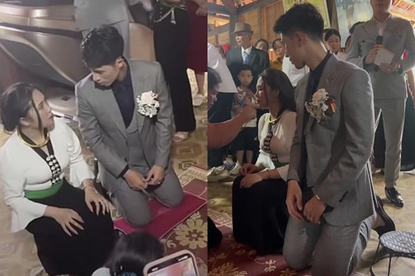 MC đám cưới tiết lộ Đình Trọng được ưu ái đặc biệt khi quỳ gối nhận quà từ nhà vợ-1