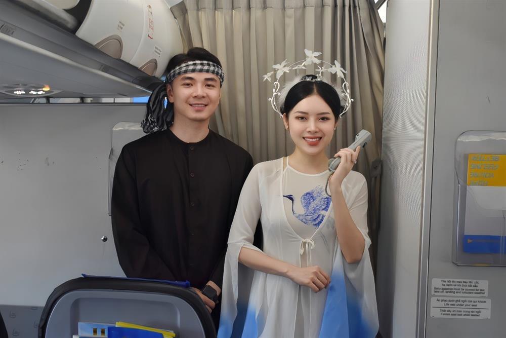 Cô gái hóa thân thành chị Hằng xinh đẹp trên máy bay gây sốt mạng-1