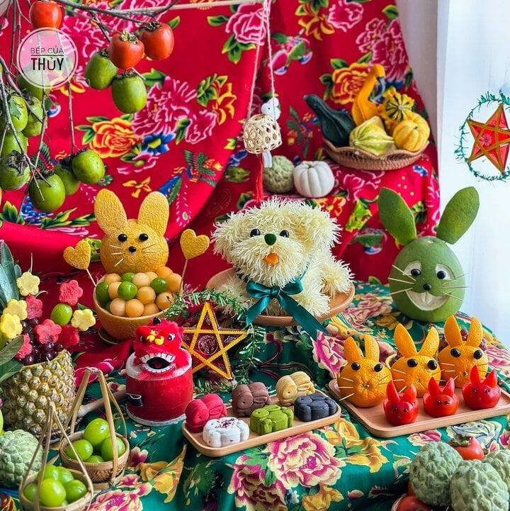 Mê mẩn ngắm mâm cỗ Trung thu cầu kỳ, đầy sắc màu của hội gái đảm-3