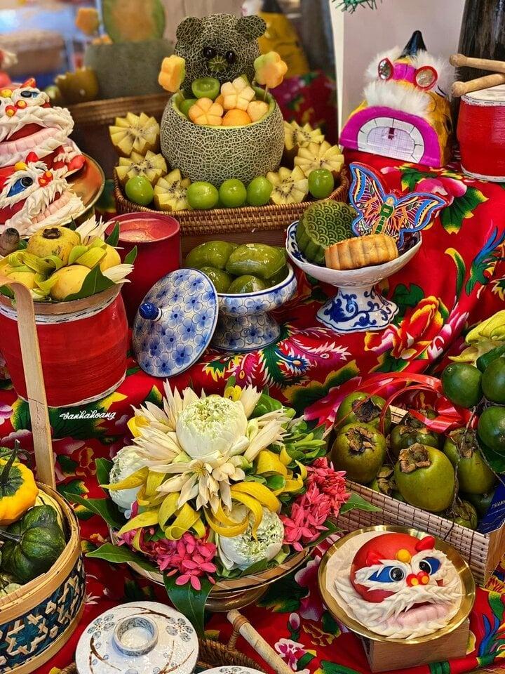 Mê mẩn ngắm mâm cỗ Trung thu cầu kỳ, đầy sắc màu của hội gái đảm-4