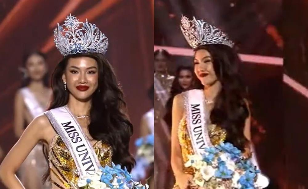Tình huống Hoa hậu Bùi Quỳnh Hoa đội vương miện lệch gây cười đêm chung kết-2