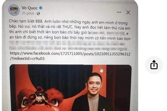 Đầu bếp Võ Quốc bị phạt 7,5 triệu, hứa xin lỗi công khai trên Facebook