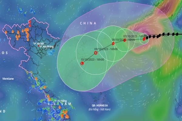 Bão số 4 giật cấp 16 di chuyển chậm, hướng vào Vịnh Bắc Bộ-3