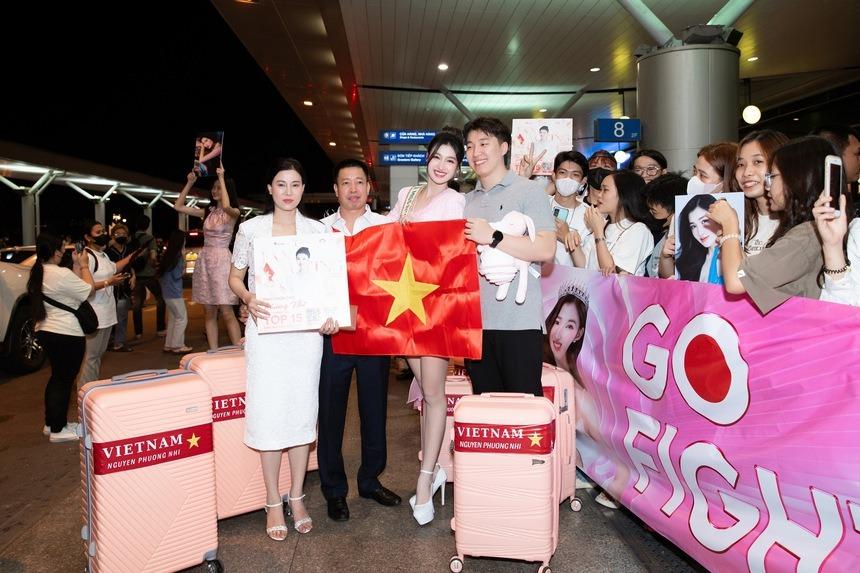 Dàn Hoa - Á hậu đổ bộ sân bay tiễn Phương Nhi sang Nhật Bản thi Miss International 2023-3
