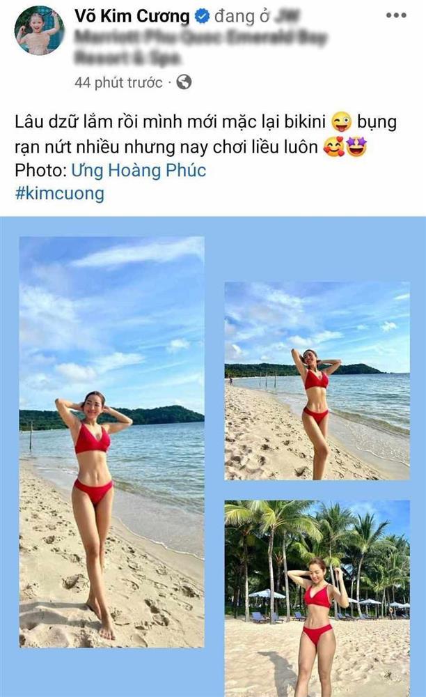 Vợ Ưng Hoàng Phúc hiếm hoi đăng ảnh áo tắm, tự tin khoe vùng bụng nhiều vết rạn-1