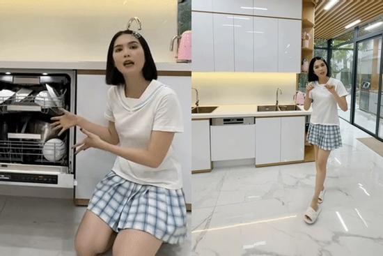 Cận cảnh căn bếp của Ngọc Trinh sau khi đầu tư 500 triệu cải tạo lại từ đầu