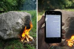 Kỳ lạ tảng đá phát ra wifi khi bị đốt nóng
