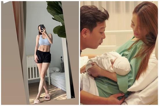 Nhã Phương gây sốt khi khoe cơ bụng sau 2 tuần sinh con trai