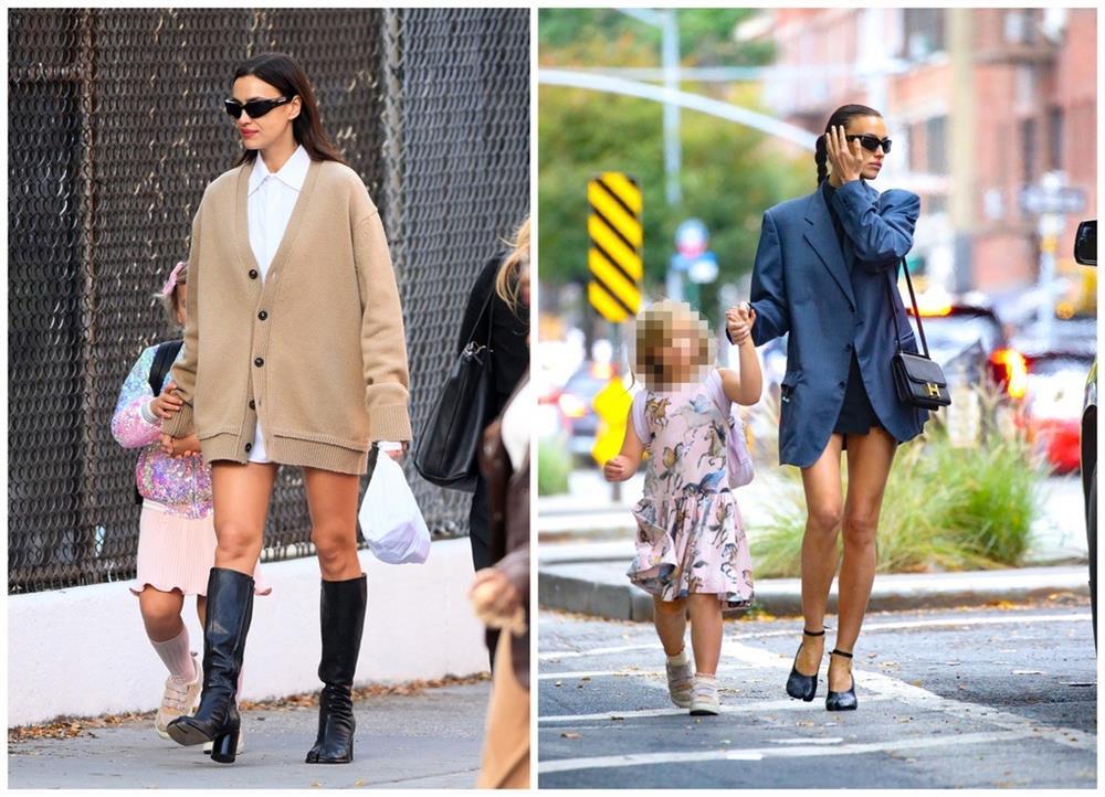 Phong cách thời trang đưa đón con đi học của siêu mẫu Nga Irina Shayk-5