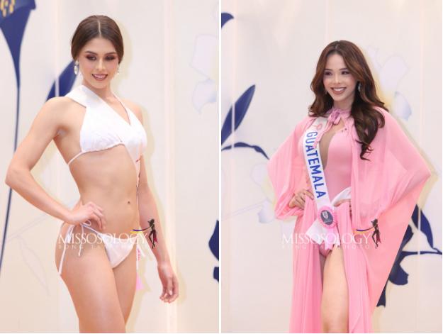 Phương Nhi và thí sinh Hoa hậu Quốc tế diễn áo tắm ở bán kết-11