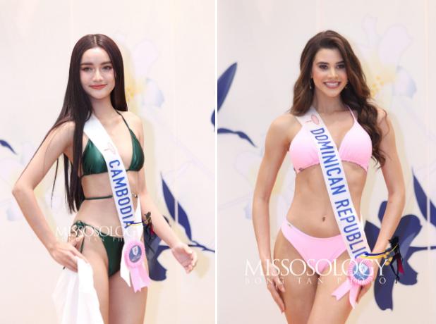 Phương Nhi và thí sinh Hoa hậu Quốc tế diễn áo tắm ở bán kết-15