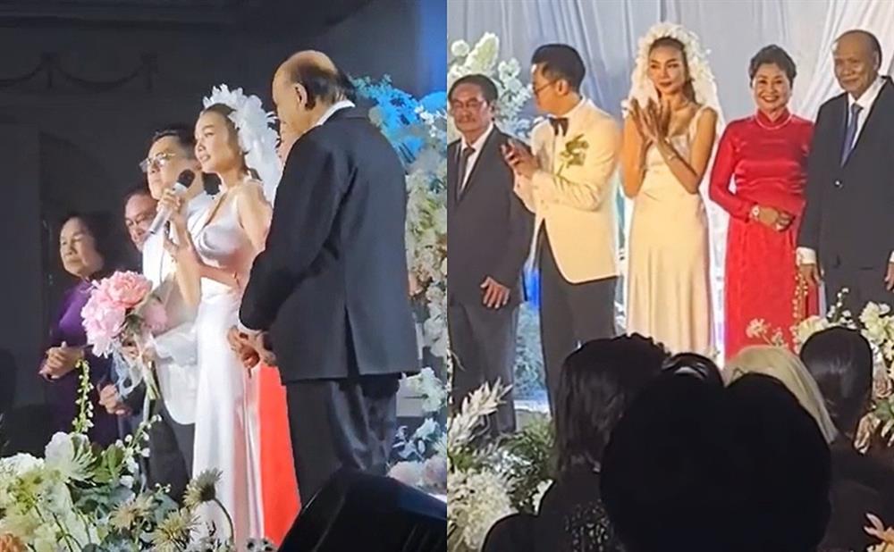 Khoảnh khắc chồng nhạc trưởng hôn Thanh Hằng trong lễ cưới xa hoa gây sốt-3