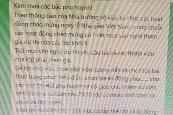 Phòng GD&ĐT TP Vinh nói gì về việc thu 700.000 đồng/học sinh phục vụ Ngày nhà giáo Việt Nam-3