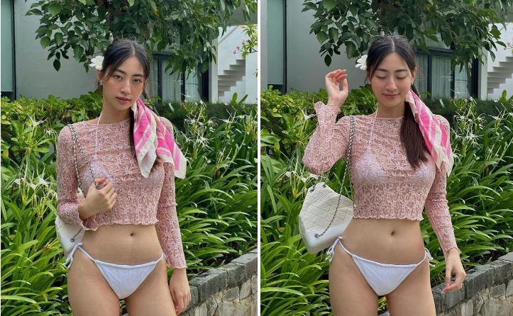 Lương Thùy Linh khéo mặc thongkini khoe chiều cao 1m80-5