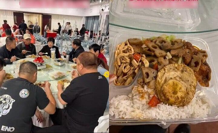 Đi ăn cưới ở khách sạn sang trọng, khách chỉ được mời cơm hộp-1