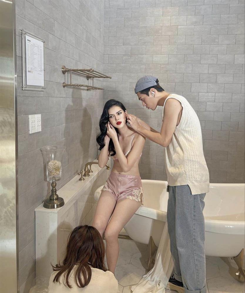 Ảnh hậu trường nóng bỏng của chân dài Ngọc Trinh sau biến cố tình cảm với cầu thủ trẻ-4