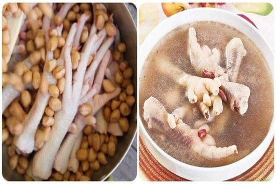 Chân gà hầm với lạc có tác dụng gì?