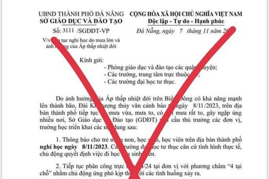 Sở Giáo dục Đà Nẵng bị giả văn bản cho học sinh nghỉ vì mưa lũ