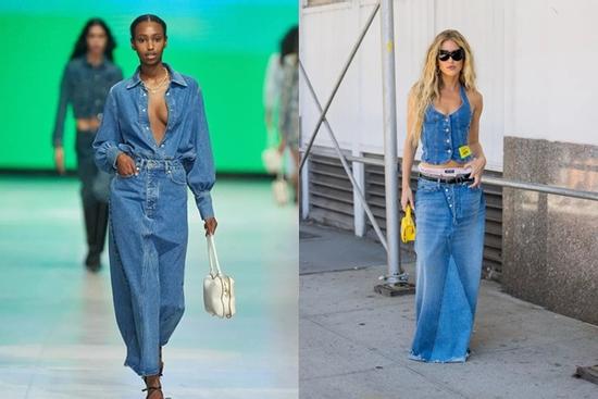 Bí kíp giúp các cô gái trông sành điệu khi mặc váy denim