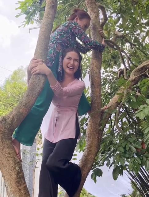 Hòa Minzy trèo cây, đội thùng bia tại đám cưới Puka - Gin Tuấn Kiệt-9