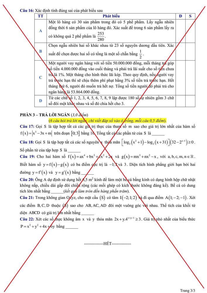 Giả mạo Bộ Giáo dục công bố đề minh họa thi tốt nghiệp THPT 2025-3