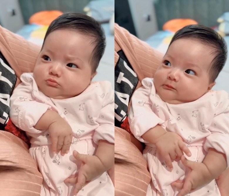 Mới 2 tháng tuổi, con gái út nhà Khánh Thi đã thay đổi rõ đường nét gương mặt-5