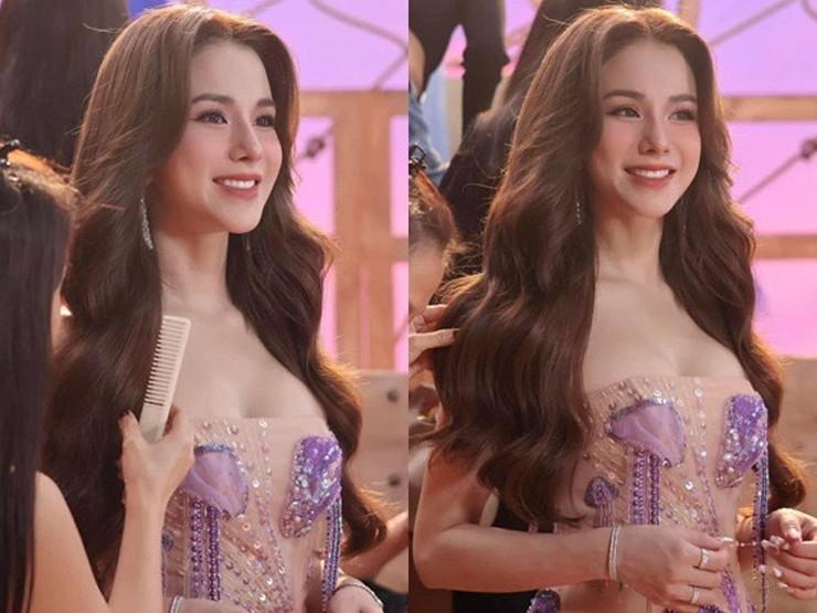 Diệp Lâm Anh hot nhất dàn chị đẹp, mặc áo cúp gợi cảm, hững hờ trên sóng truyền hình-3