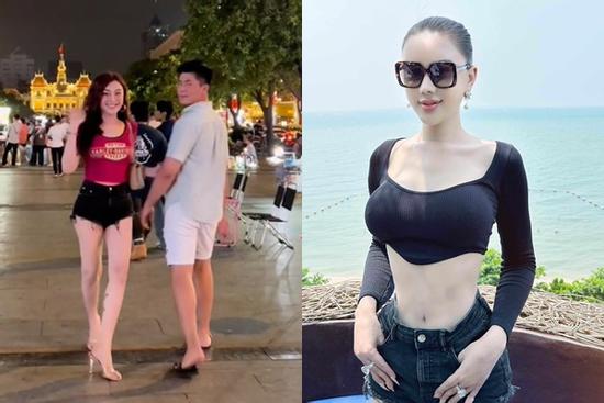 Lâm Khánh Chi mặc short 'tí hon', khoe chân trắng nuột như thiếu nữ khi đi cùng tình trẻ