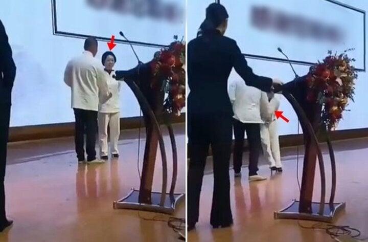 Màn điểm huyệt rùng rợn của võ sư khiến người phụ nữ đau đớn ngã bật ngửa-1