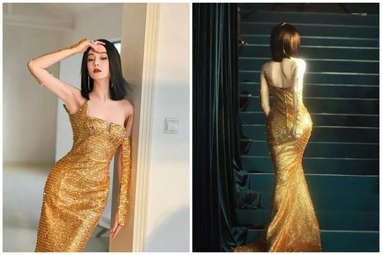 Địch Lệ Nhiệt Ba khuấy động mạng xã hội với chiếc váy khoét ngực sâu