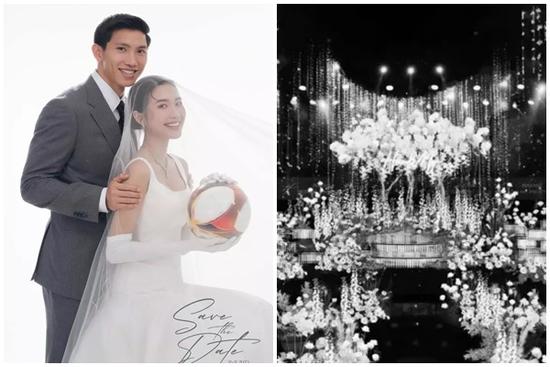 Lộ hình ảnh đầu tiên về không gian tiệc cưới của Đoàn Văn Hậu - Doãn Hải My ở Hà Nội