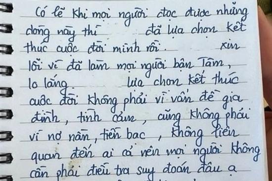 Tìm thấy thi thể nam thanh niên để lại di thư 'con là đứa bất hiếu'