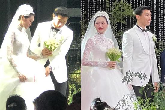 Đoàn Văn Hậu trao nụ hôn ngọt ngào cho Doãn Hải My, cô dâu rưng rưng khi bố chồng phát biểu