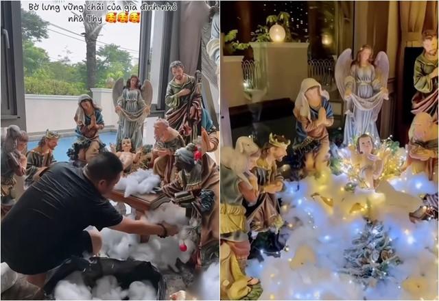 Bảo Thy chiếm spotlight với hang đá, Phạm Hương lại ghi dấu ấn với 6 cây thông lớn khi trang trí nhà đón Noel-5