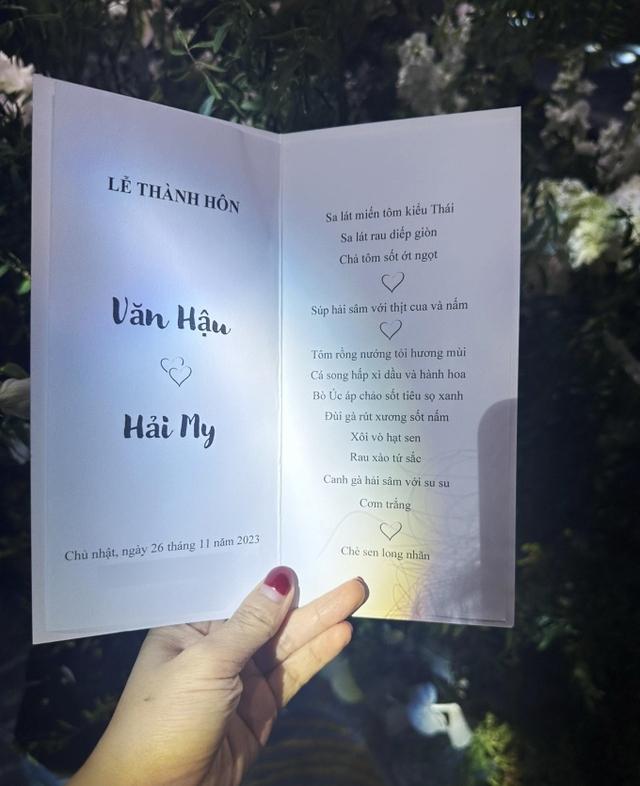 Đoàn Văn Hậu - Doãn Hải My đã tinh tế thế nào khi lên thực đơn tiệc cưới?-1