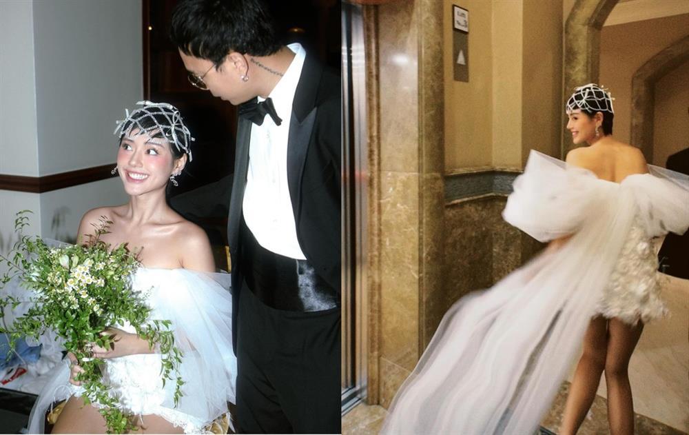 Khánh Linh Cô Em Trendy mặc váy ngắn trong lễ cưới kín đáo tại Hà Nội