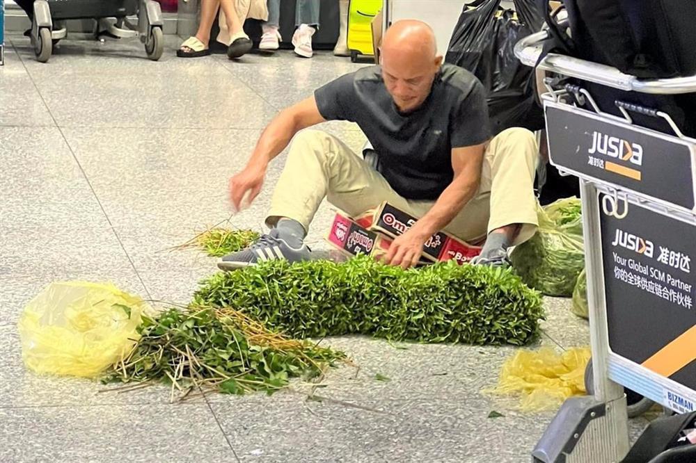 Những ông Tây đến Việt Nam gây sốt vì nhặt rau, cầm vàng mã… ở sân bay-1