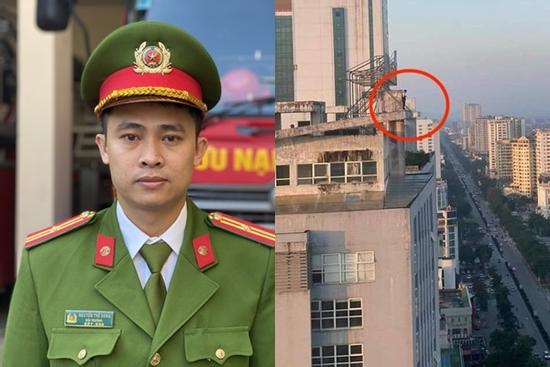 Thiếu tá công an kể lại phút thót tim giải cứu cô gái cầm dao lên nóc chung cư 25 tầng tự tử