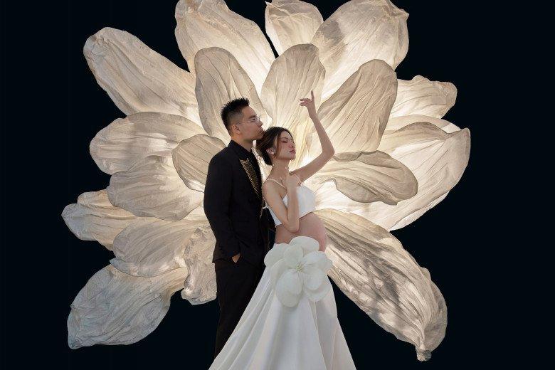 Hạnh Sino khoe bụng bầu đôi vượt mặt ở tháng thứ 8, lần đầu cho ông xã doanh nhân lộ diện-5