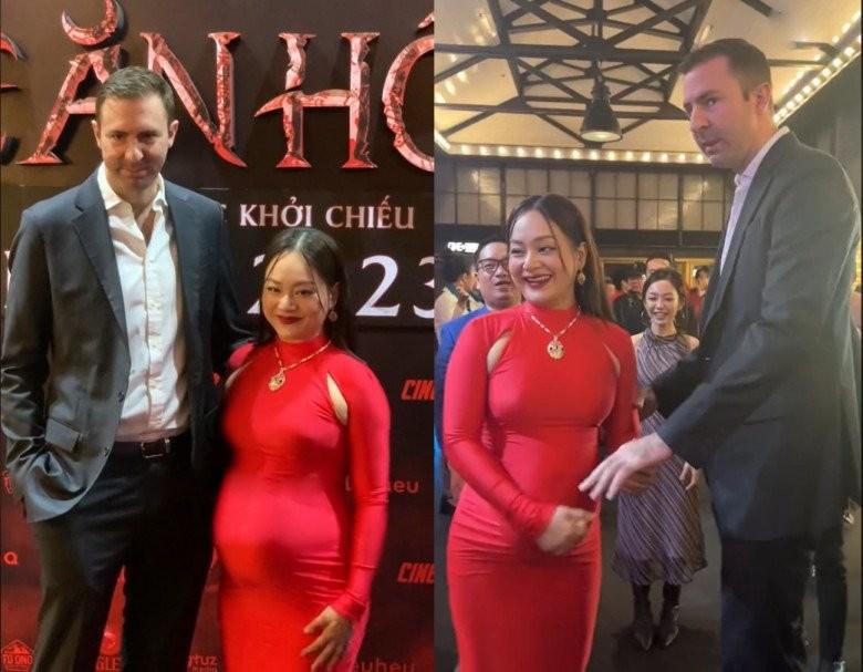 Mẹ bầu Lan Phương được chồng Tây tháp tùng đi dự sự kiện, nhan sắc rạng rỡ chiếm spotlight thảm đỏ!-2