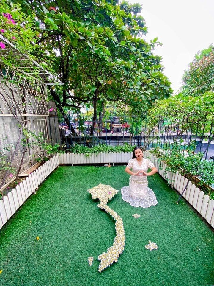 Cô giáo Hà Nội làm bản đồ Việt Nam bằng cúc họa mi gây sốt mạng-2