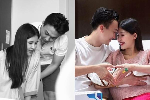 Vợ chồng Lê Âu Ngân Anh khoe quý tử tròn 15 ngày tuổi, diện mạo được ví là bản sao của bố-7