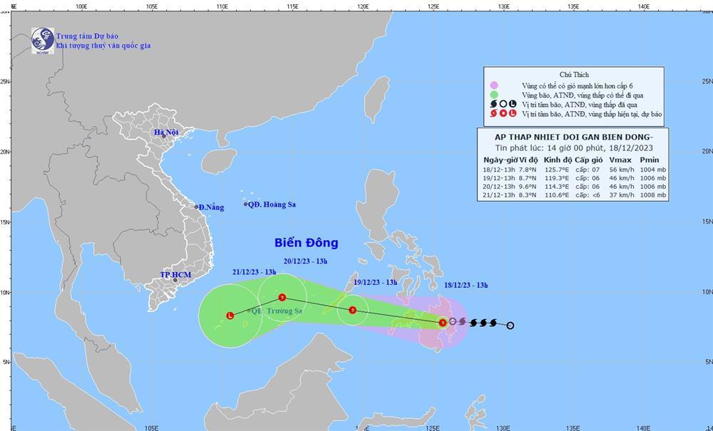 Áp thấp nhiệt đới đang trên đất liền Philippines, giật cấp 9-1