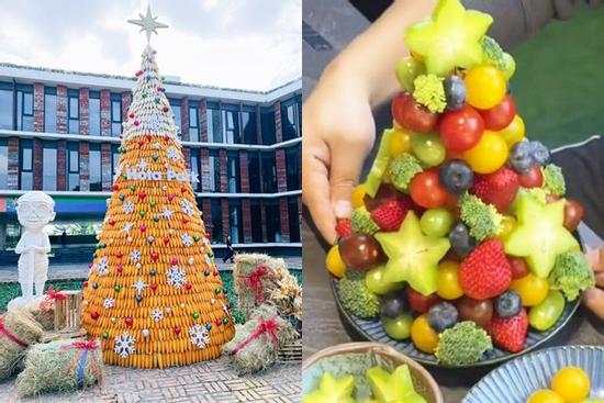 Dân mạng đua nhau làm cây thông Noel từ trái cây, muôn kiểu đẹp lạ