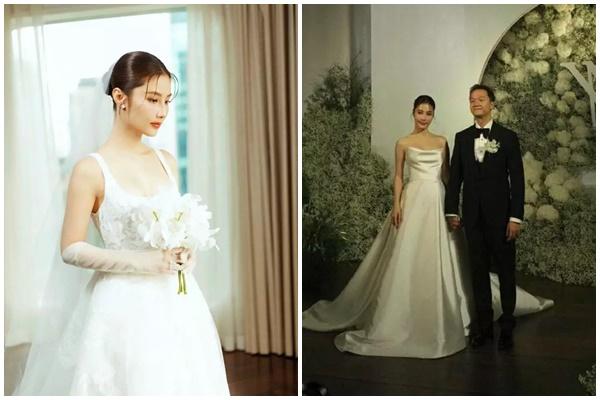 Loạt ảnh Diễm My 9X lộng lẫy trong váy cưới khoe vai trần, tình tứ bên chồng doanh nhân-6