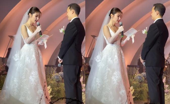 Loạt ảnh Diễm My 9X lộng lẫy trong váy cưới khoe vai trần, tình tứ bên chồng doanh nhân-5