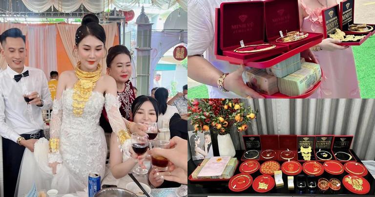 Những cô dâu nhận hồi môn vàng cả cân, tiền cả cọc gây sốt năm 2023-5