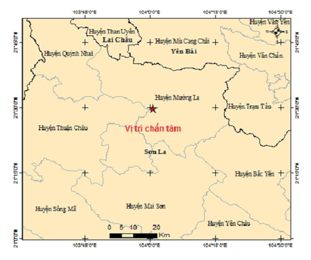 Xảy ra động đất có độ lớn 2.7 tại Sơn La-1